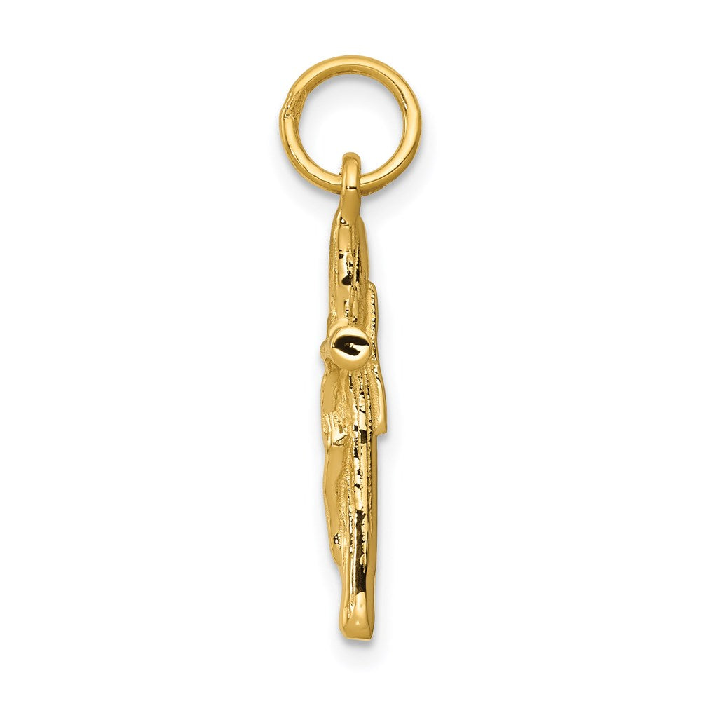 14k Crucifix Charm Yellow Gold