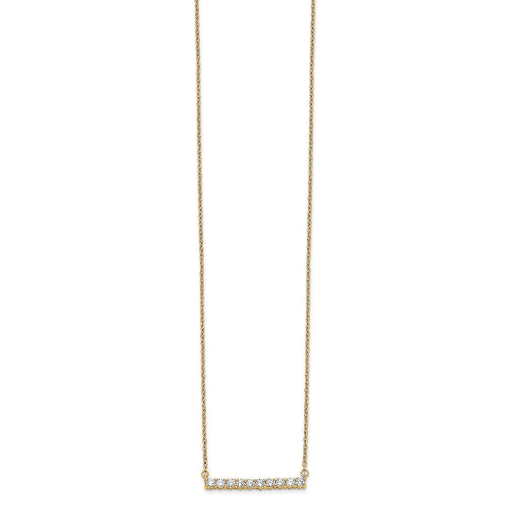 14k 1/2 carat Lab Grown Diamond VS/SI+ G+ 18 inch Bar Necklace