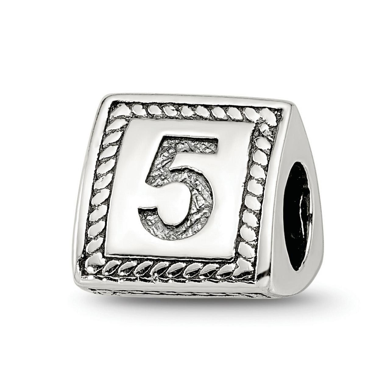 Reflection Beads Sterling Silver Reflections Number 5 Triangle Block Bead