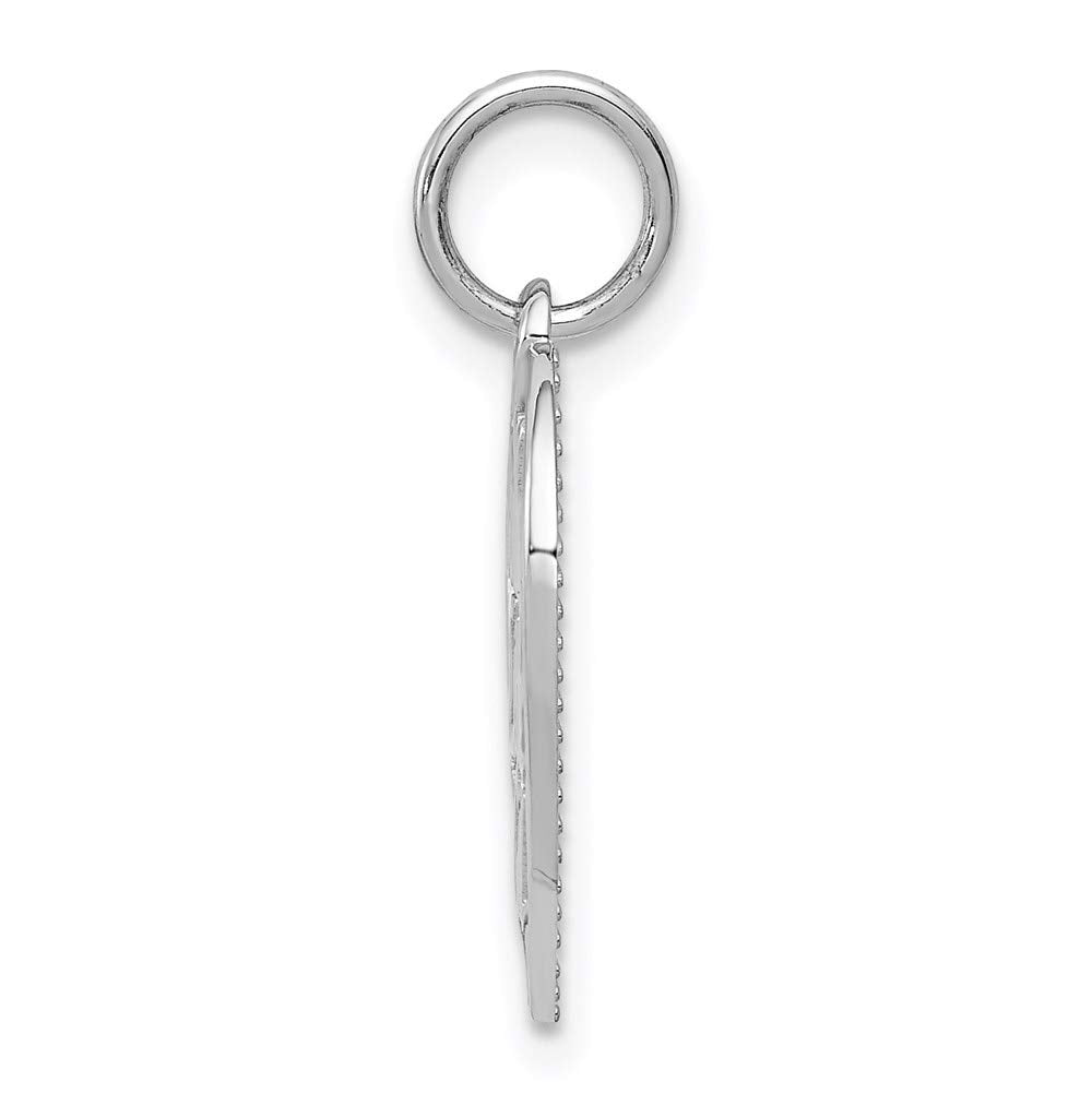 14k White Gold Polished DADDYS LITTLE GIRL in Heart Charm