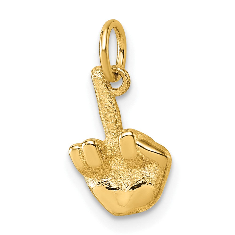 14K Polished The Finger Hand Pendant