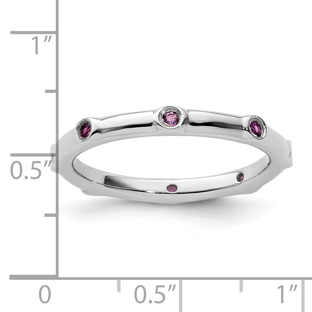 Sterling Silver Stackable Expressions Amethyst Ring Size -5