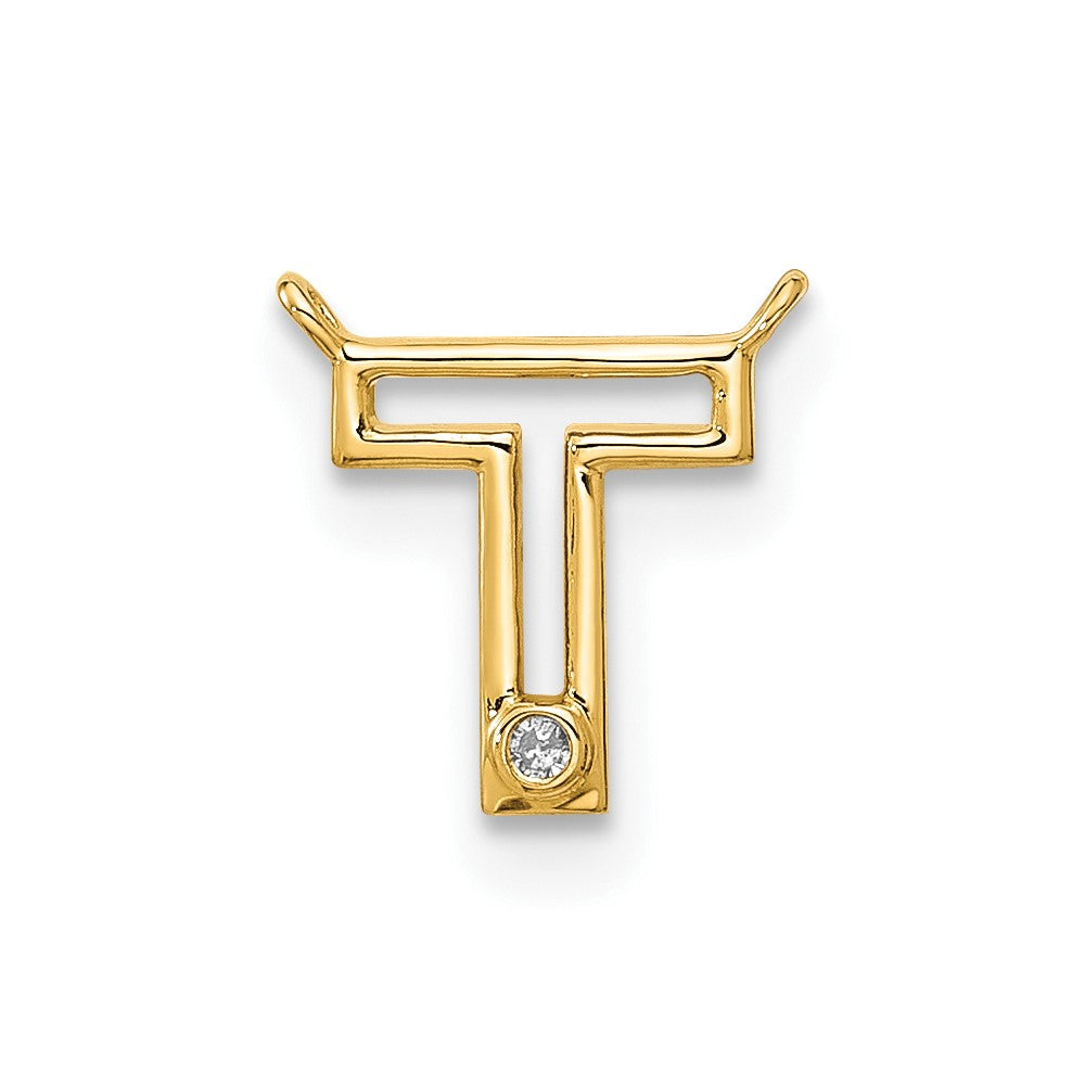 Stella & Dot 10ky Diamond Initial T Charm Element