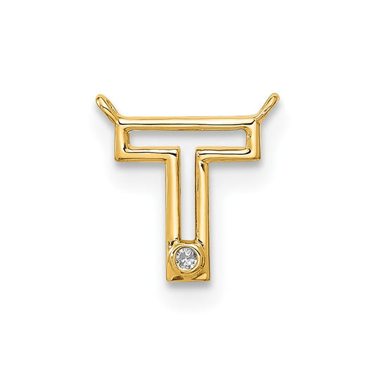 Stella & Dot 10ky Diamond Initial T Charm Element