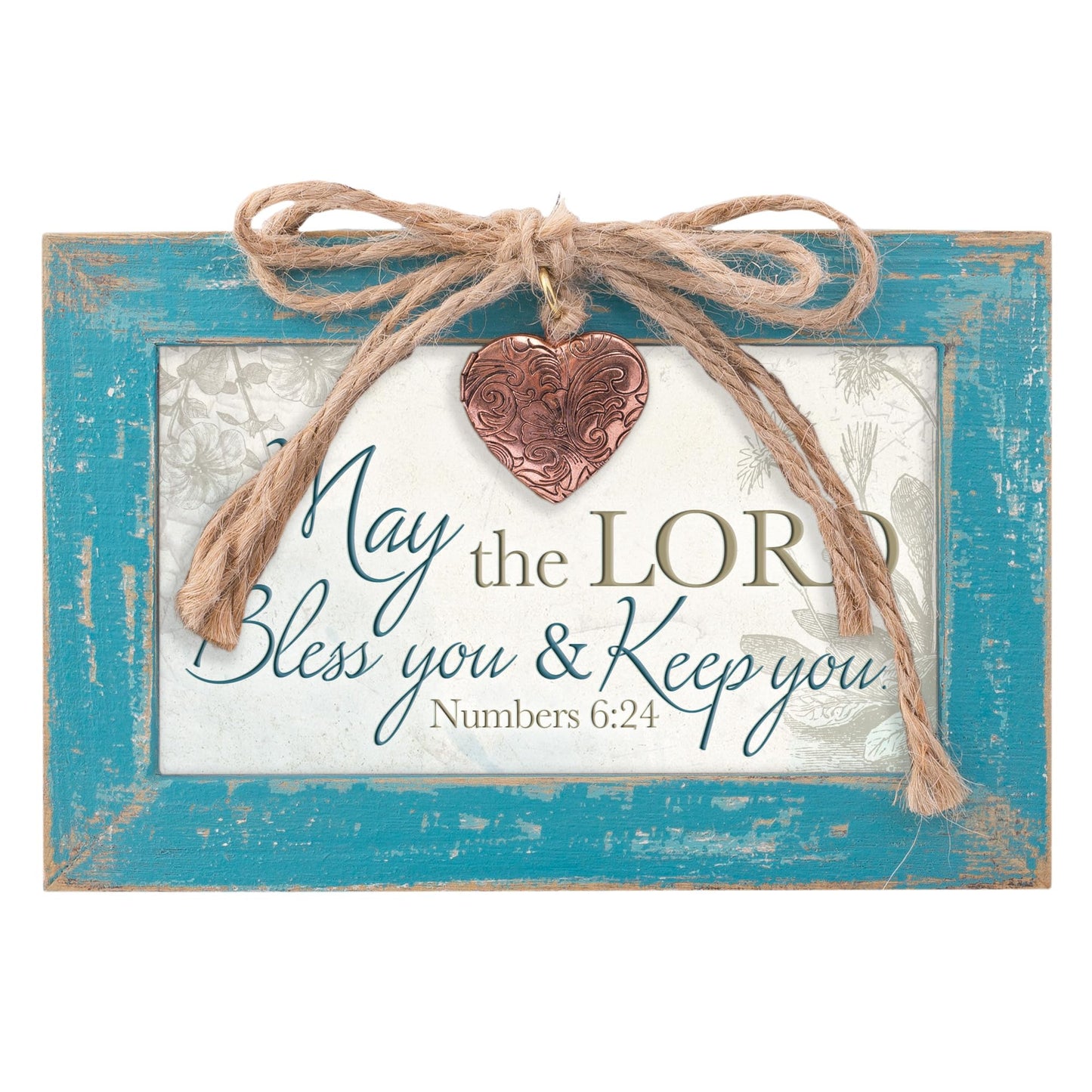 Fashion Distressed Finish Lord Bless You Heart Locket Music Box (6 X 4) Made In China gm18537