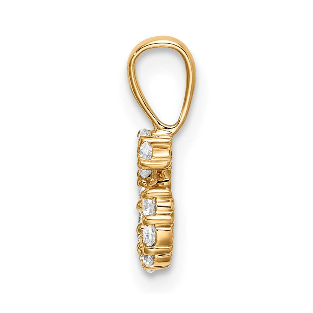 14k 1/8 carat Lab Grown Diamond VS/SI+ G+ Letter G Intitial Pendant
