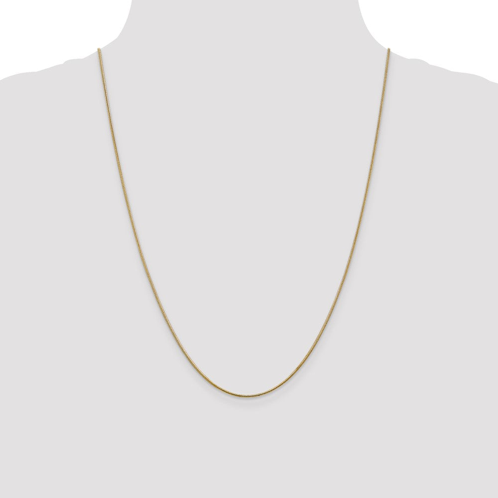 14K 1mm Round Snake Chain