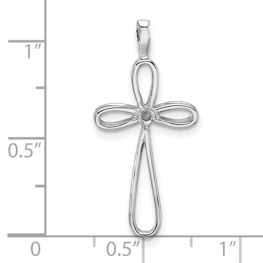 14k White Gold Cross Pendant Mounting