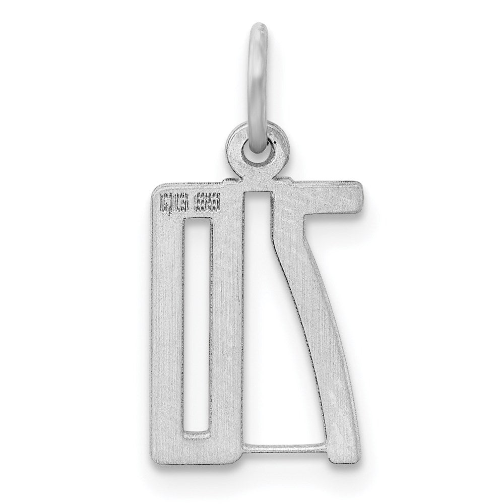 Sterling Silver/Rhodium-plated Elongated Number 70 Charm
