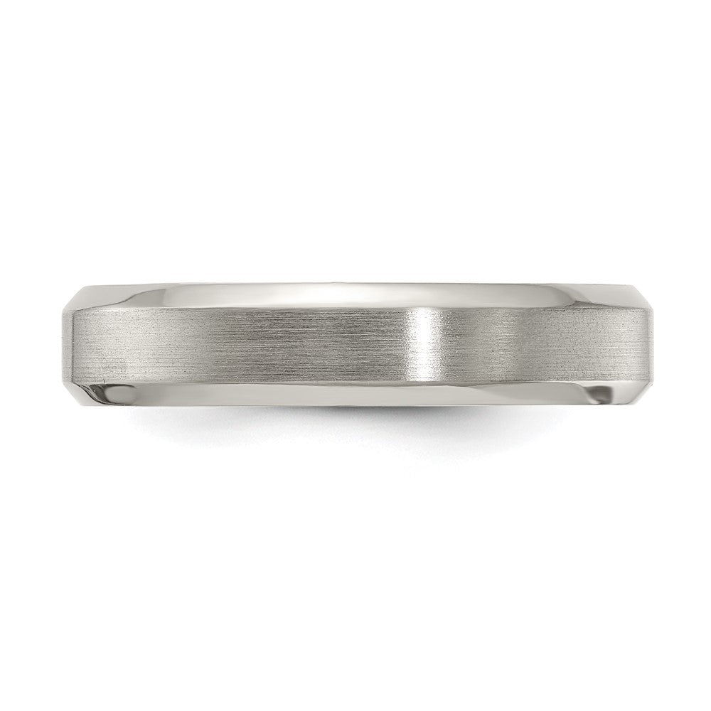 Edward Mirell Titanium Brushed/Polished Beveled Edge 5mm Band Size 7