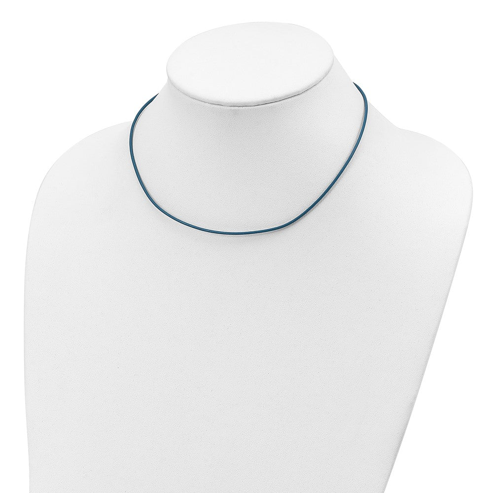 Sterling Silver 18inch 1.5mm Cornflower Leather Cord Necklace 18 Inches
