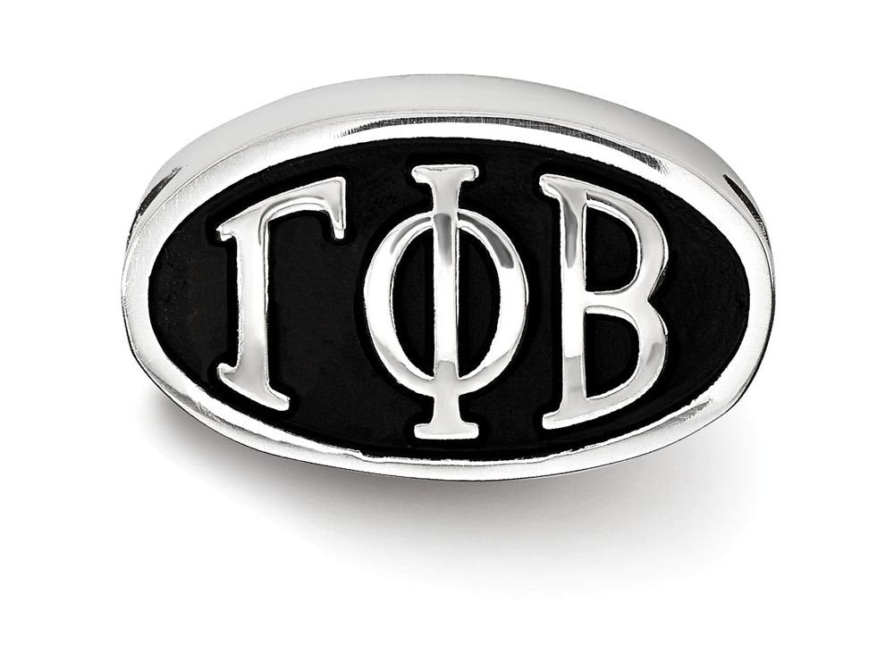 Sterling Silver LogoArt Gamma Phi Beta Sorority Greek Letters Enameled Oval Bead