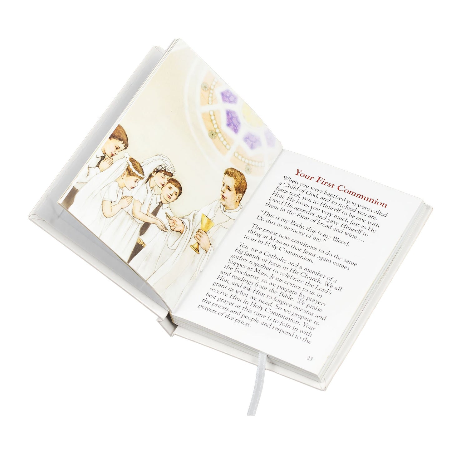 First Holy Communion Gift Set for Girl with Common Prayers Book, Rosary, Box and Pin