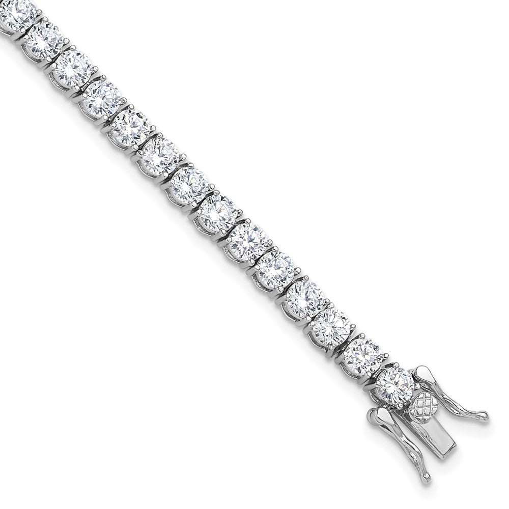 Sterling Silver Rhodium-plated 4mm CZ 7.5in Tennis Bracelet 8 inches