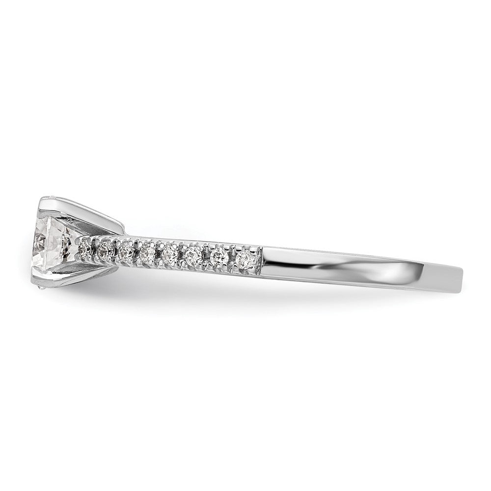 10K White Gold Peg Set 1/10 carat Diamond Semi-mount Engagement Ring