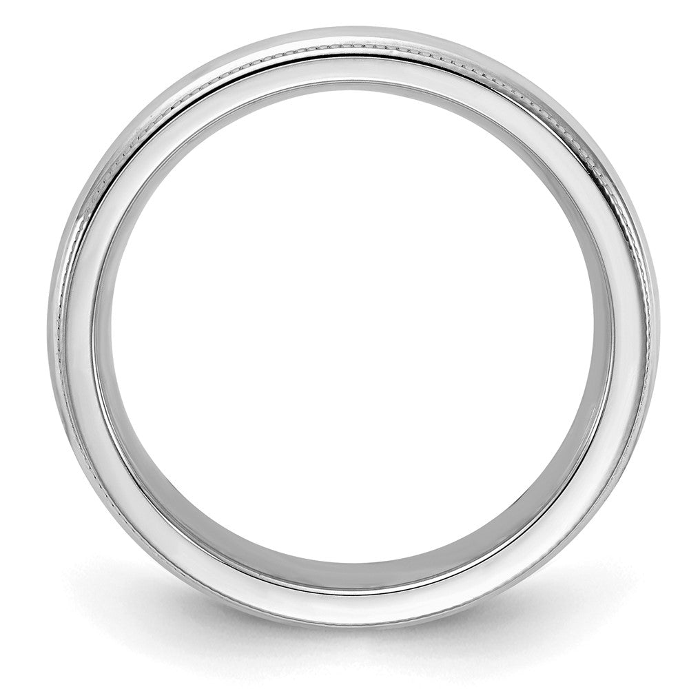 Sterling Silver Rhodium-plated 4mm Comfort Fit Milgrain Size 11 Band