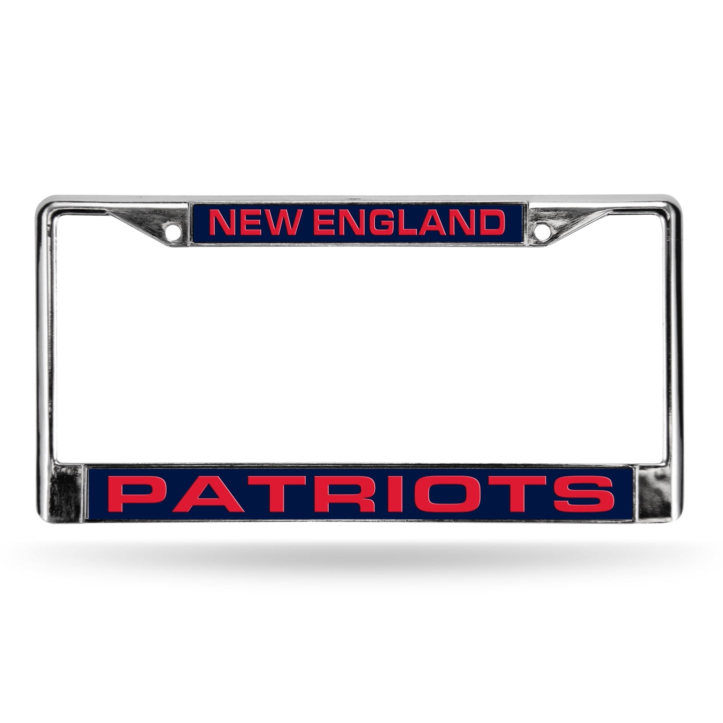 NFL New England Patriots Blue Laser Chrome Acrylic License Plate Frame QGC7089