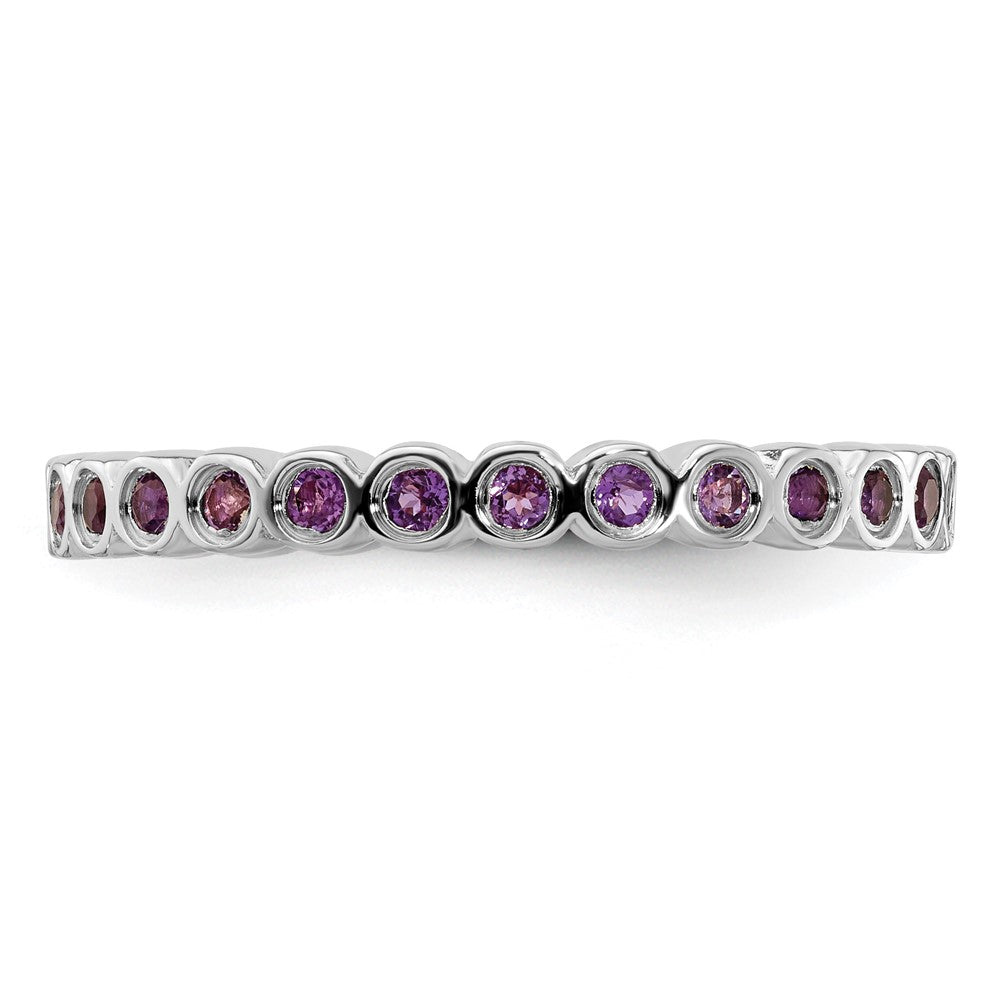 Sterling Silver Stackable Expressions Amethyst Ring Size -7