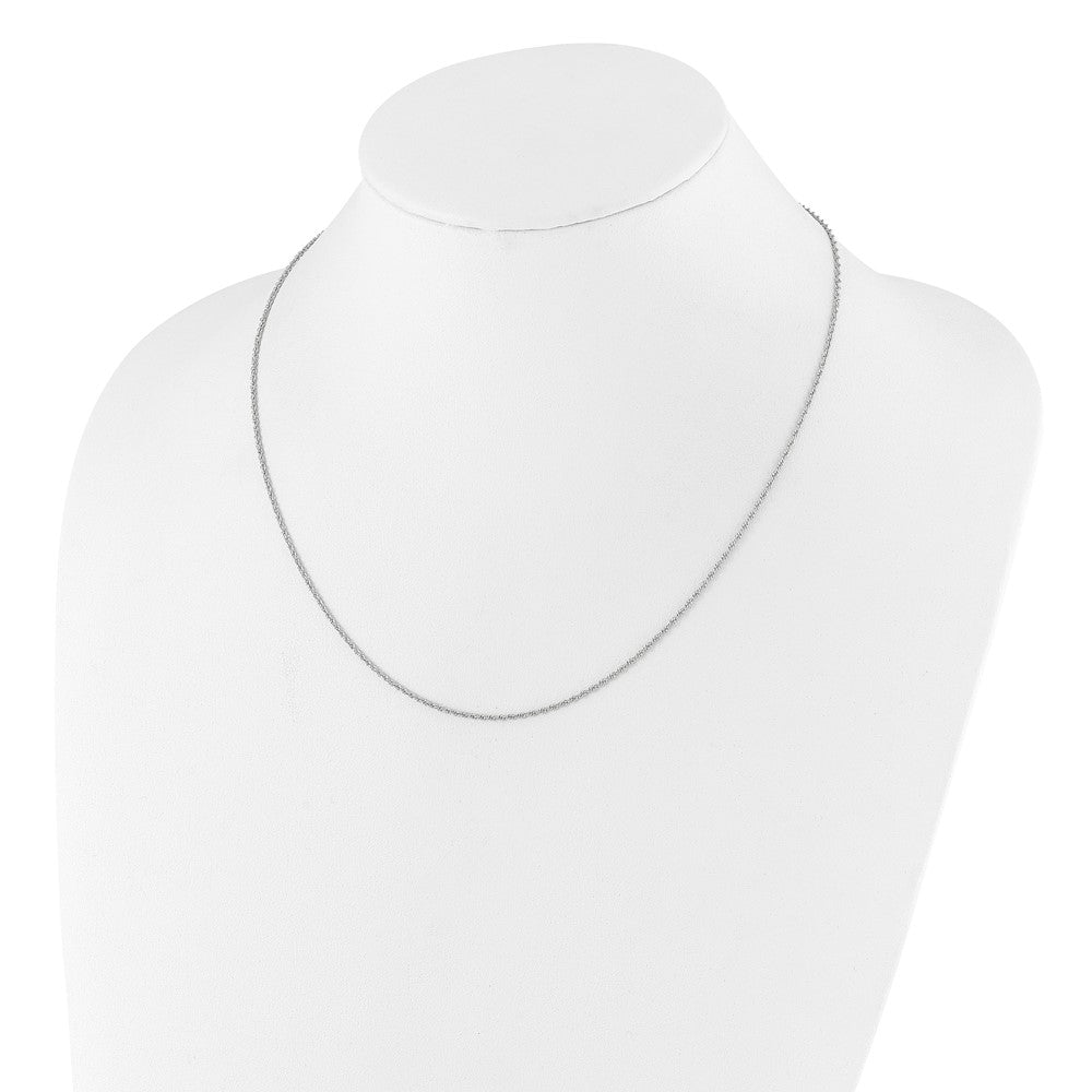 Sterling Silver RH-plated Adjustable 1.35mm Loose Rope Chain
