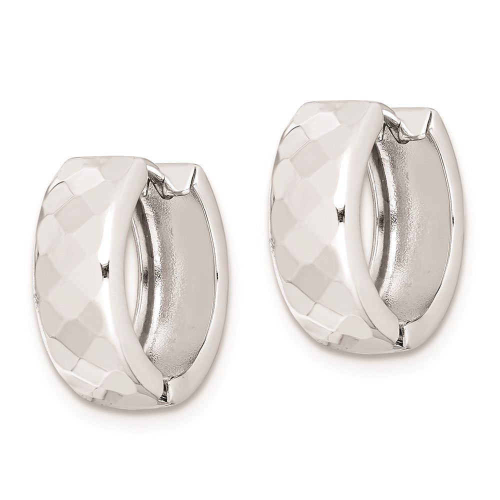 Sterling Silver Rhodium-plated CZ Star and Moon Post Earrings