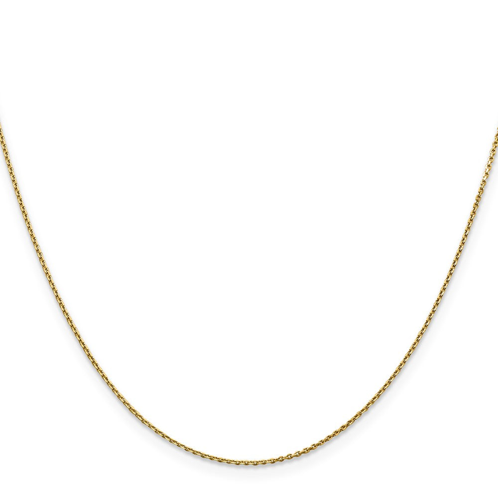 14K 20 inch .9mm Diamond-cut Round Open Link Cable with Lobster Clasp Chain