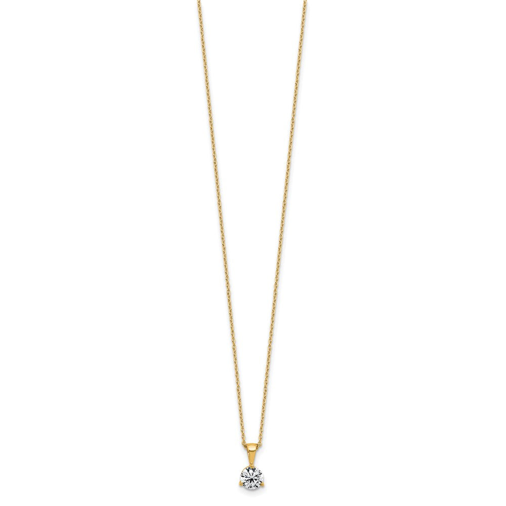 14k 1 carat Lab Grown Diamond VS/SI+ G+ Three Prong 18 inch Solitare Pendant Necklace