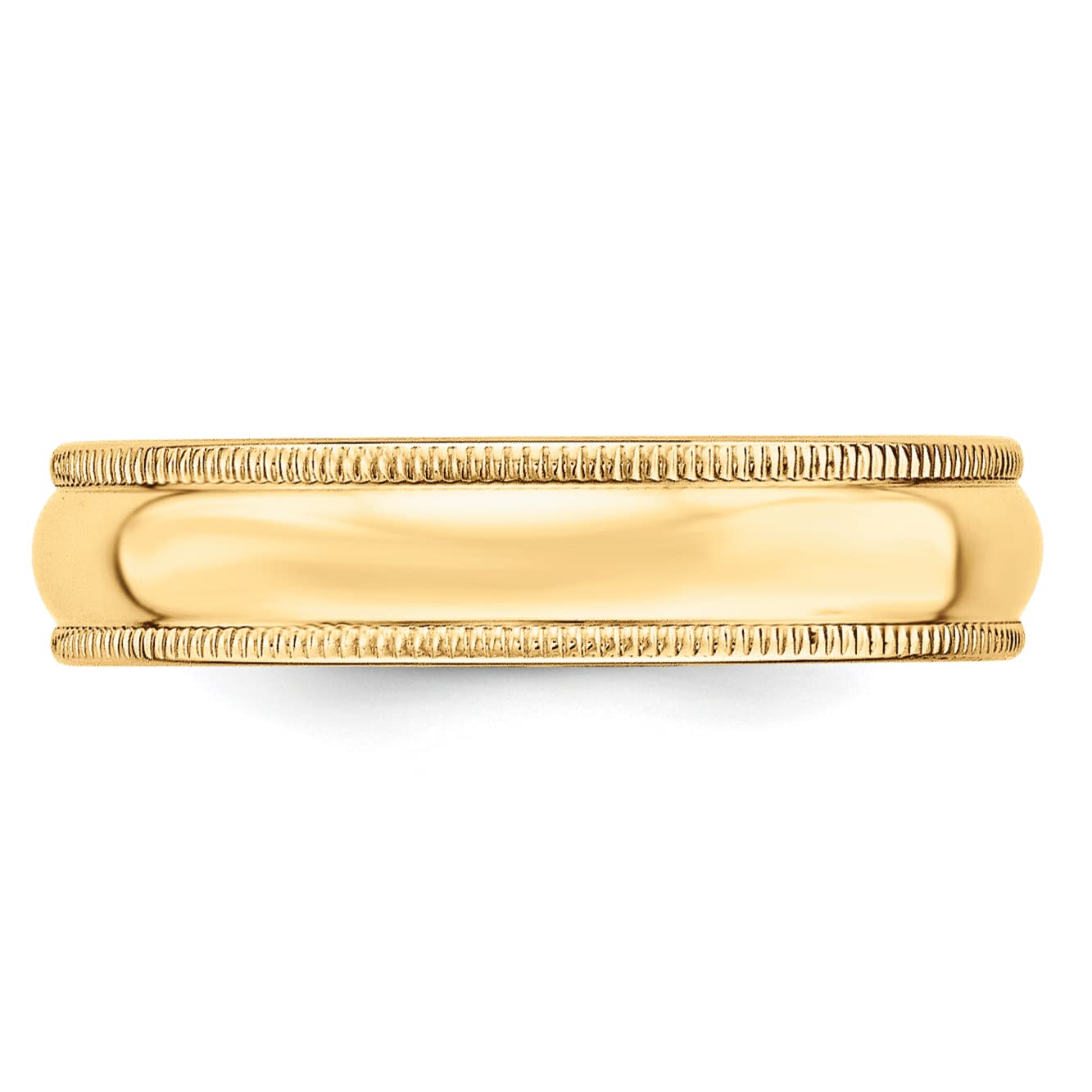 10k Yellow Gold 5mm Lightweight Milgrain Half Round Wedding Band Size 5.5