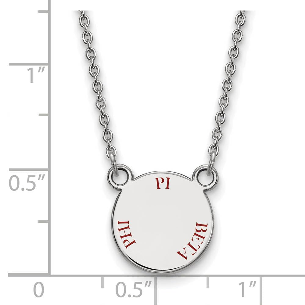 LogoArt SS014PBP-18 Sterling Silver Pi Beta Phi Extra Small Enameled Pendant with Necklace