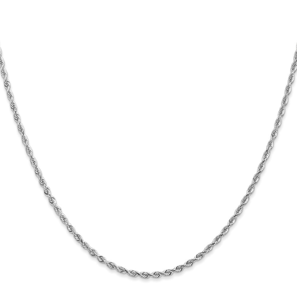10k White Gold 2mm Diamond Cut Quadruple Rope Chain
