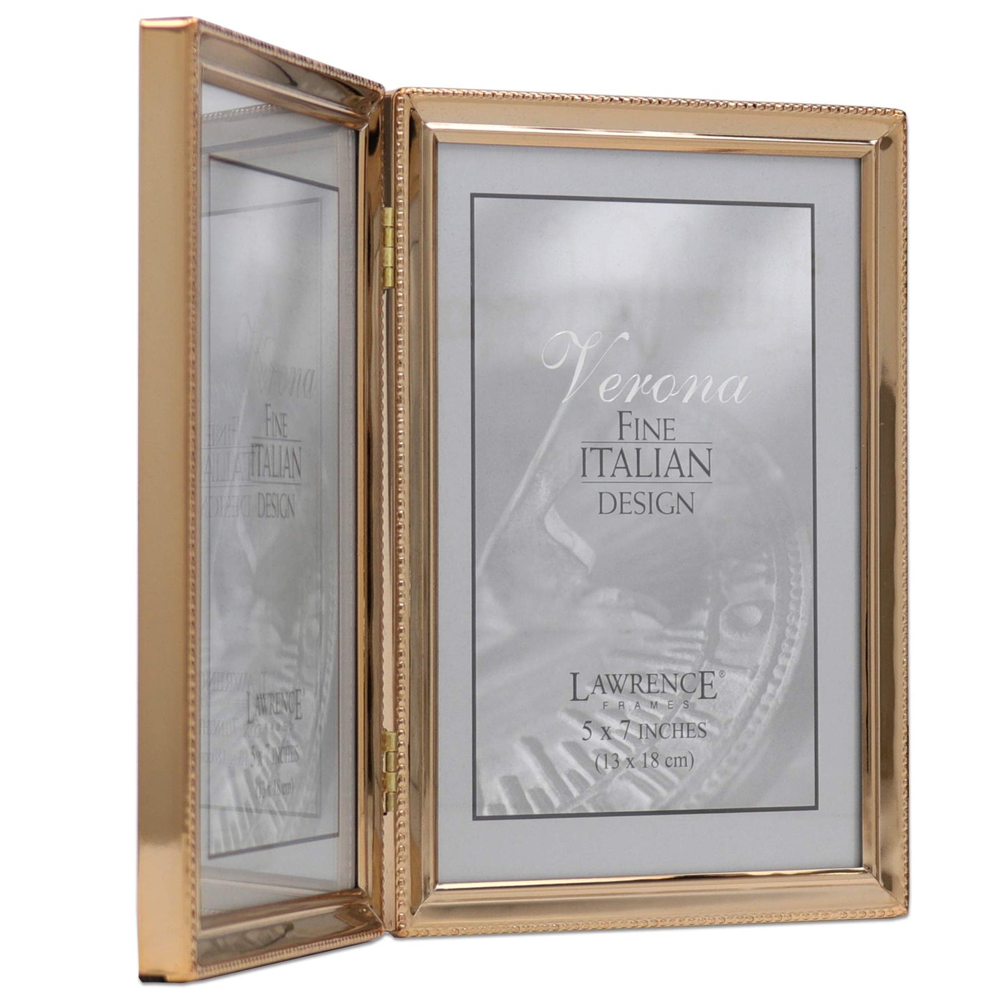 Lawrence Frames 7.13" x 10.39" Metal Picture Frame, Gold