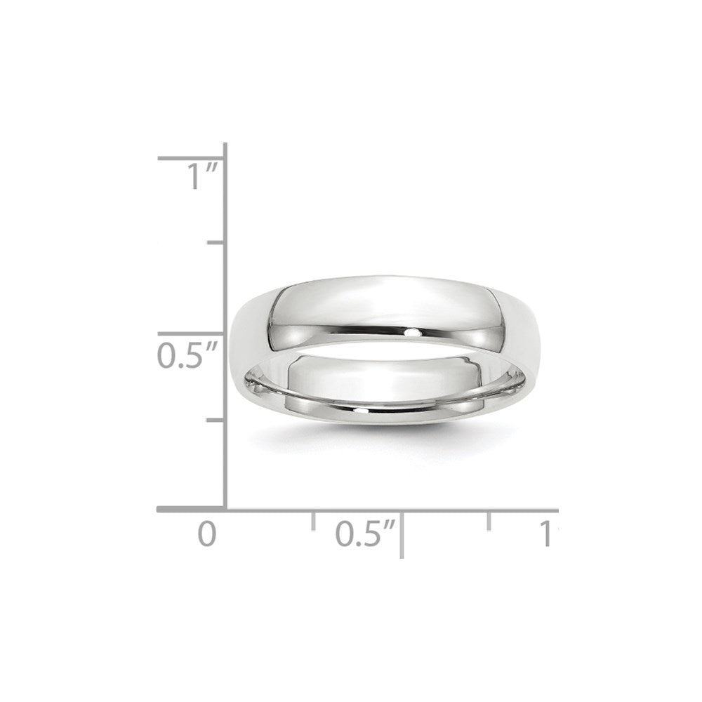 10k White Gold 5mm Lightweight Comfort Fit Wedding Band Size 5