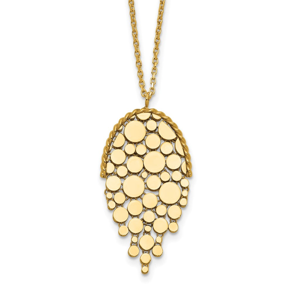 14K Polished Fancy with 2in ext. Necklace