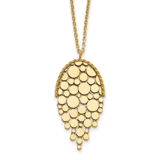 14K Polished Fancy with 2in ext. Necklace