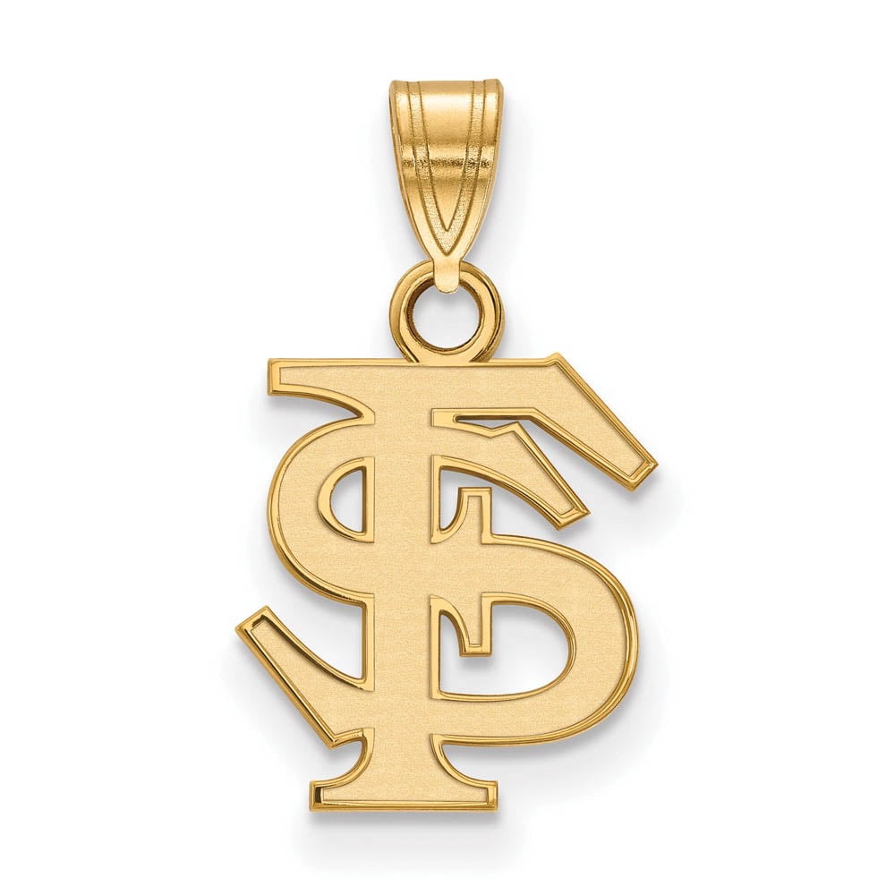 Beautiful 10ky LogoArt Florida State University Small Pendant