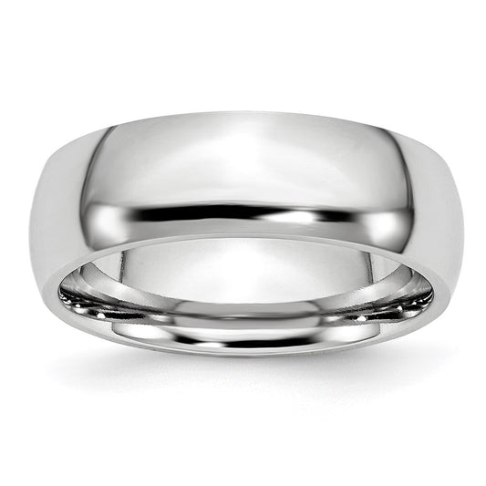 Cobalt Polished 7mm Half Round Band Size - 7