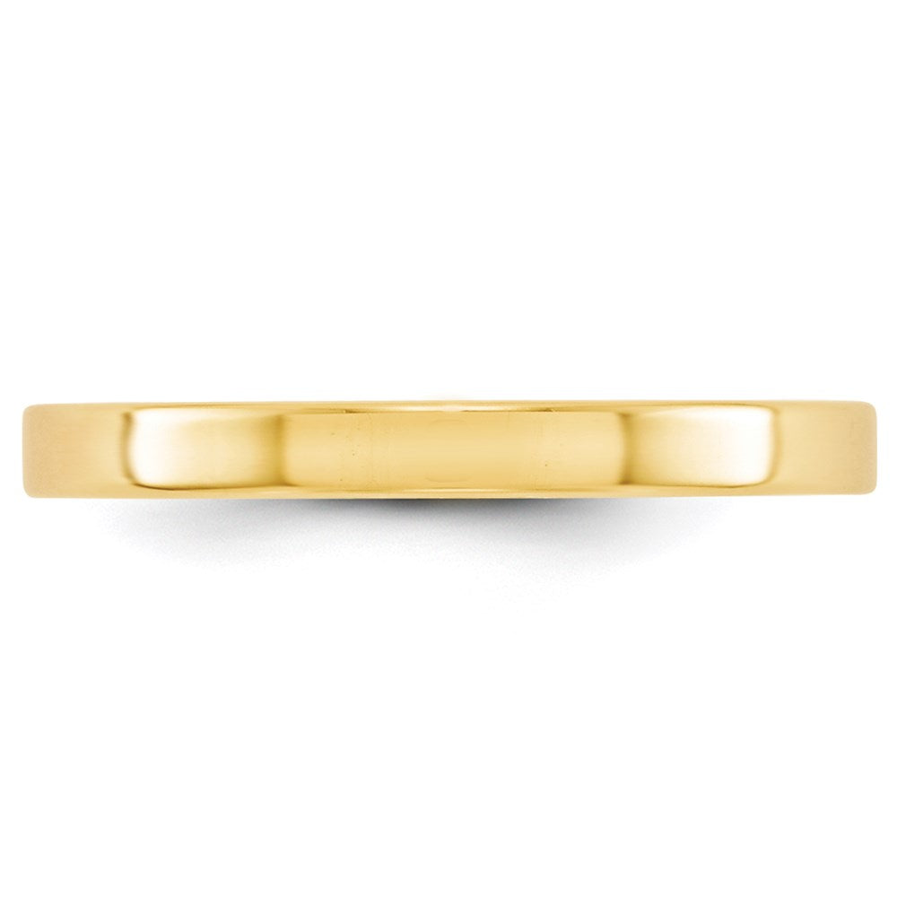 14k Yellow Gold 2.5mm Lightweight Flat Wedding Band Size 8