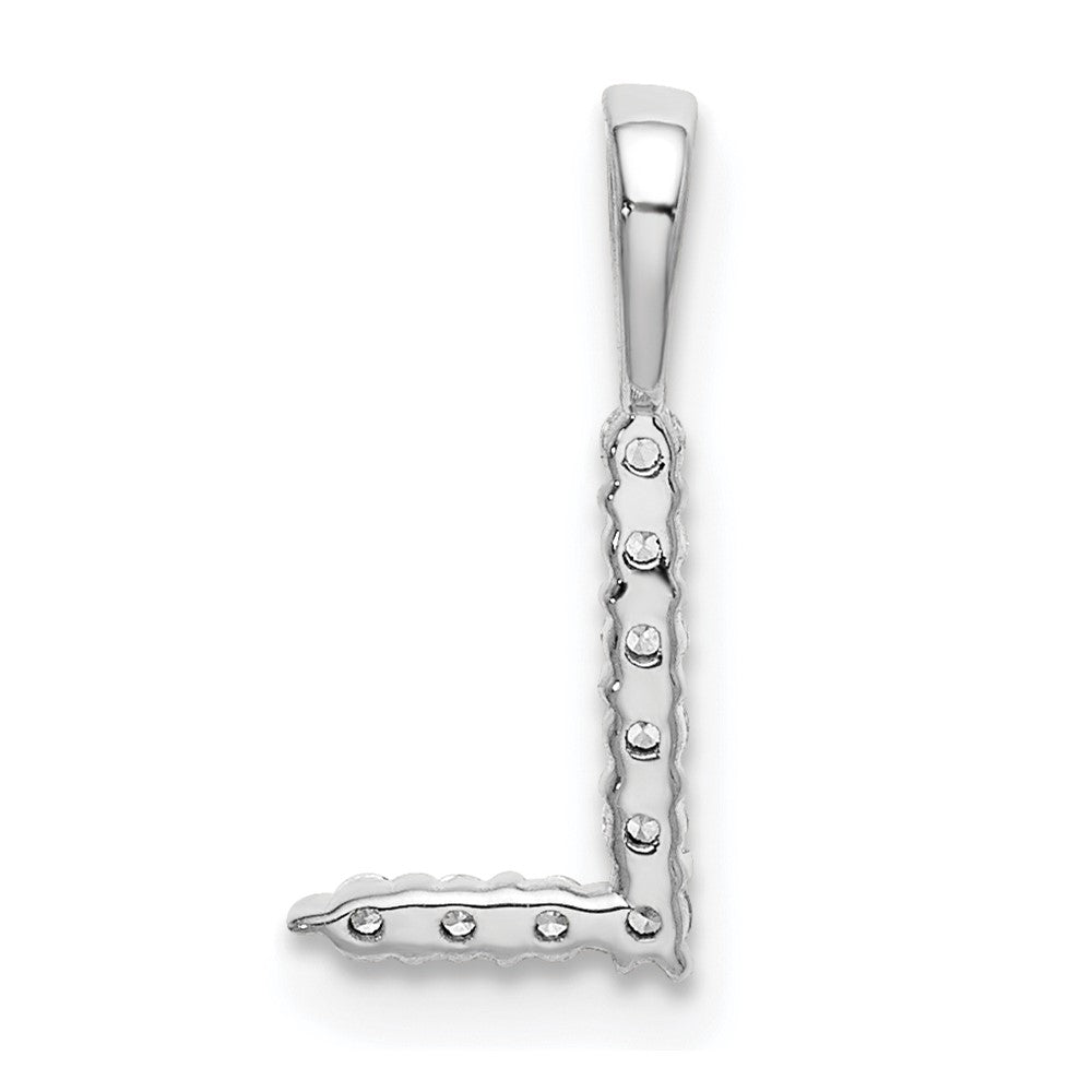 14k White Gold 1/10 carat Lab Grown Diamond VS/SI+ G+ Letter L Initial Pendant