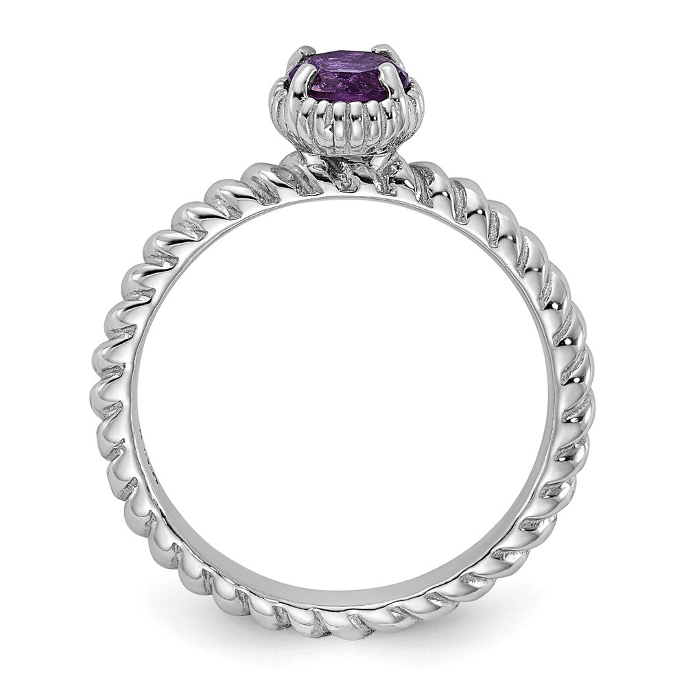 Sterling Silver Stackable Expressions Amethyst Ring
