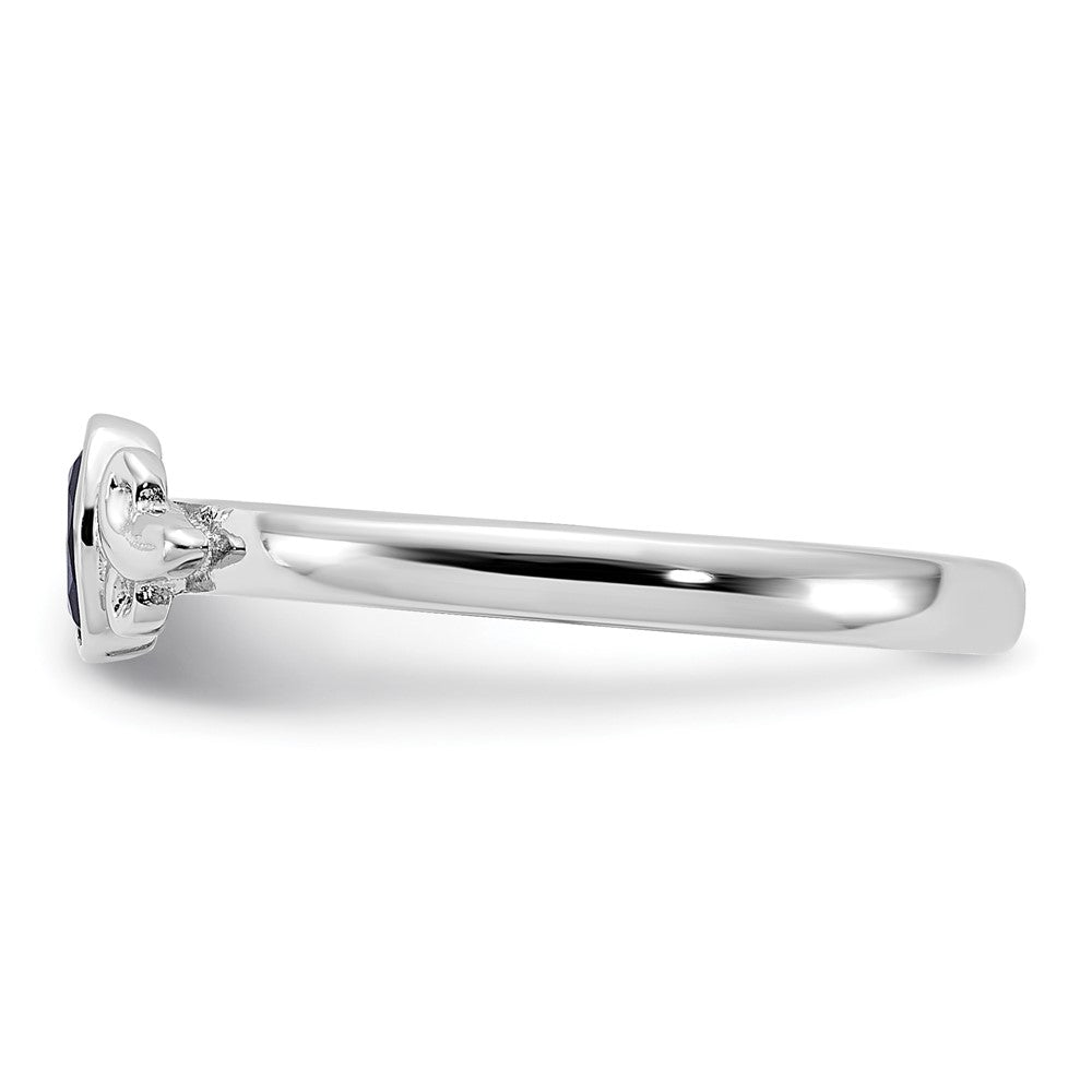 Sterling Silver Stackable Expressions Created Sapphire Ring