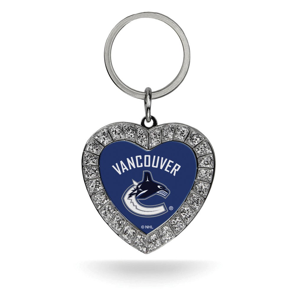 NHL Vancouver Canucks Rhinestone Heart Key Ring QGC7986
