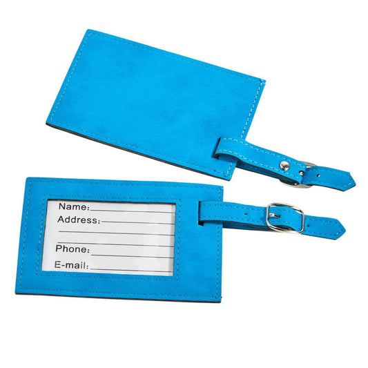 Blue Leatherette Luggage Tag, 4.25X2.75