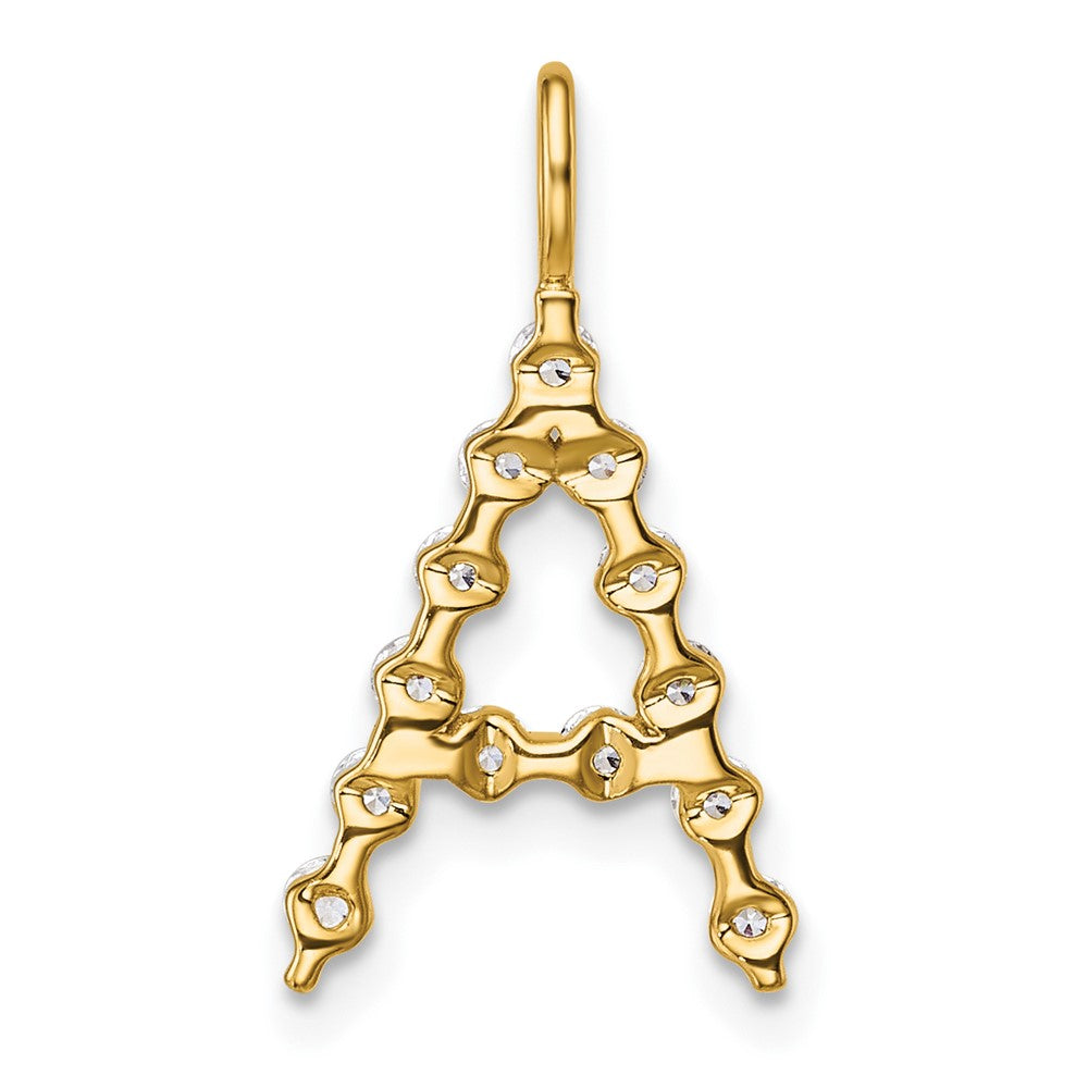 True Origin 14k 3/8 carat Lab Grown Diamond VS DEF Alphabet A Pendant
