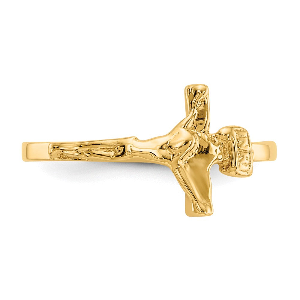 10k Childs Polished Crucifix Ring Size 4.25