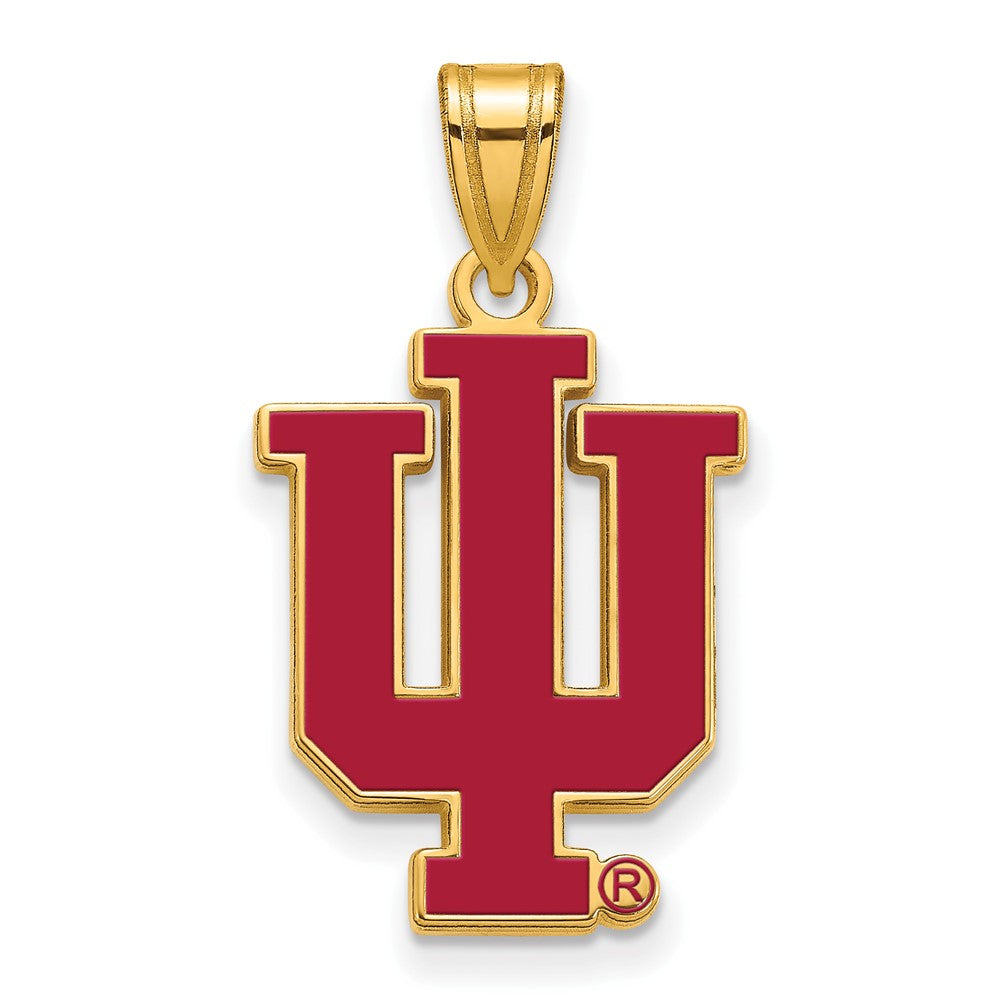 Logoart Sterling Silver Gp Indiana University Large Enamel Pendant