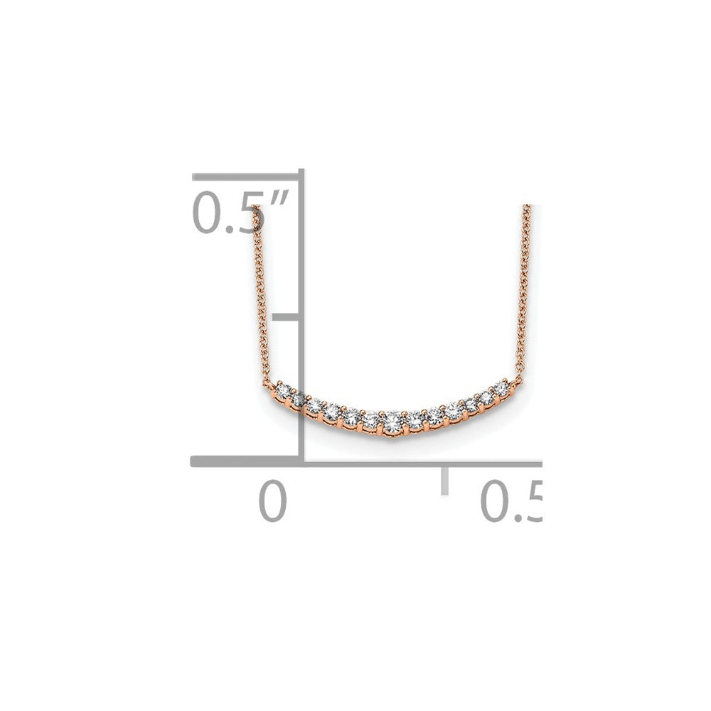 True Origin 14k Rose Gold 1/2 carat Lab Grown Diamond VS DEF 18 inch Fashion Bar Necklace