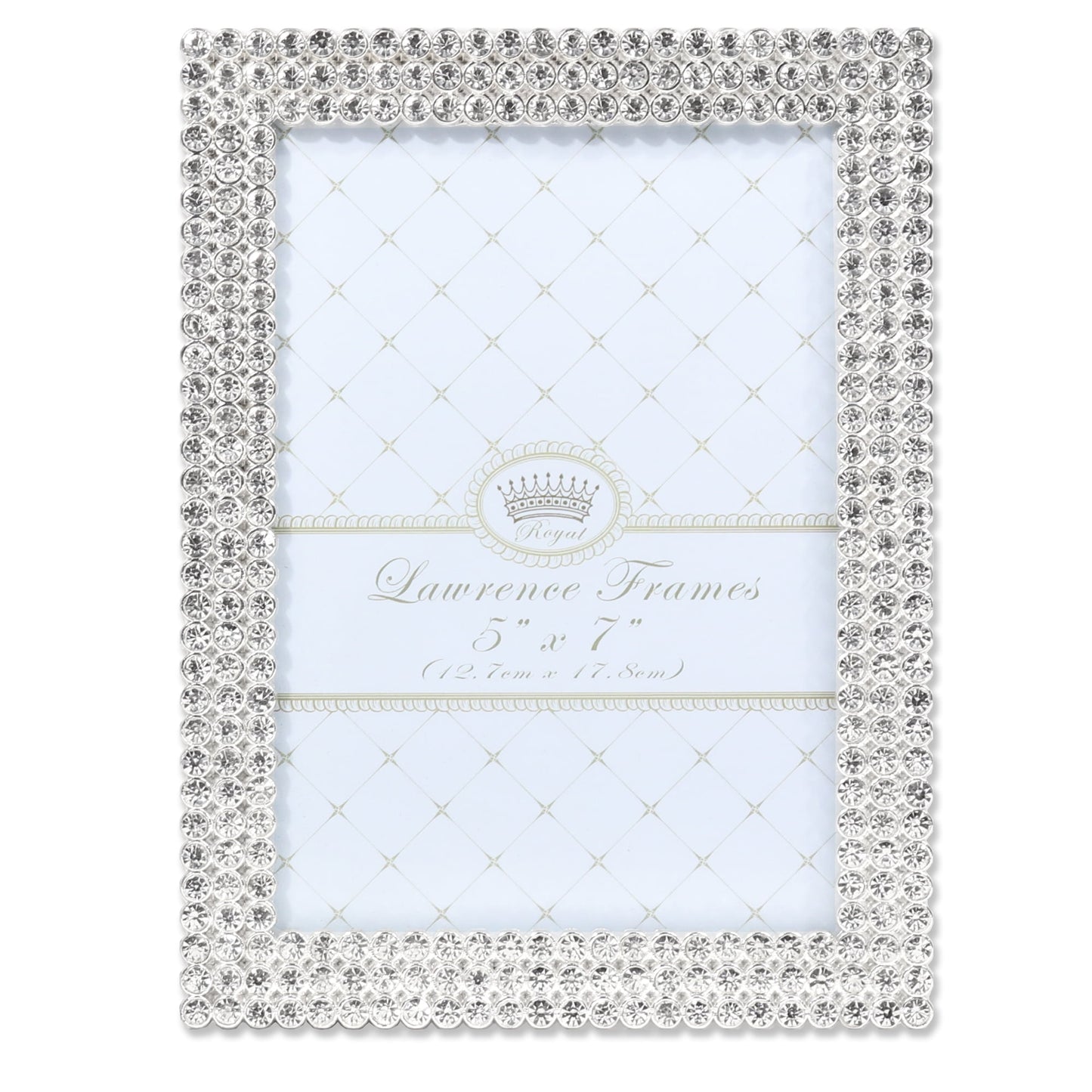 Lawrence Frames 5x7 Juliet Silver Metal Tabletop Picture Frame with Crystals