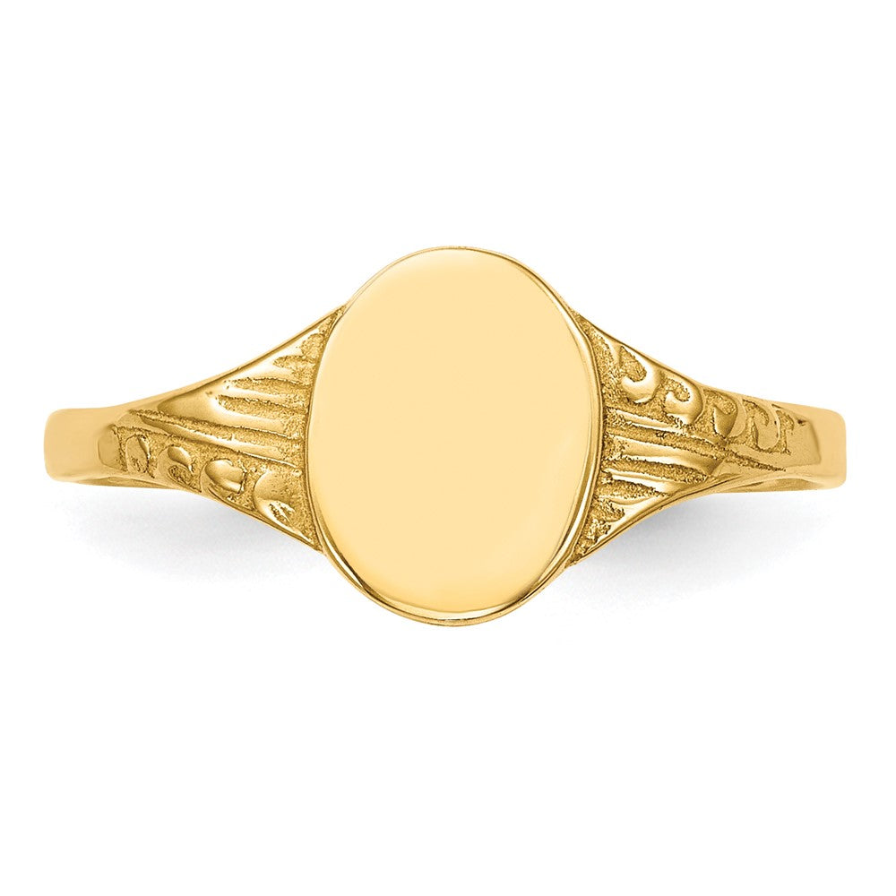 10K Oval Polished Child Signet Ring Size 2.25
