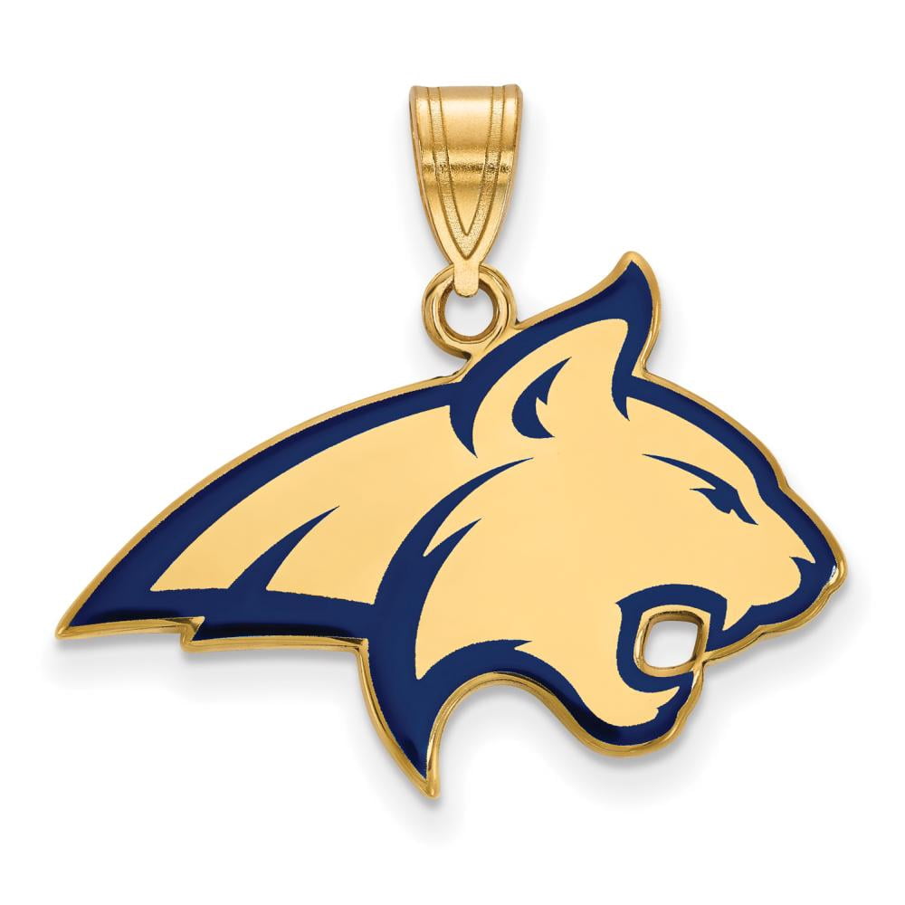 Logoart Sterling Silver Gp Montana State University Large Enamel Pendant