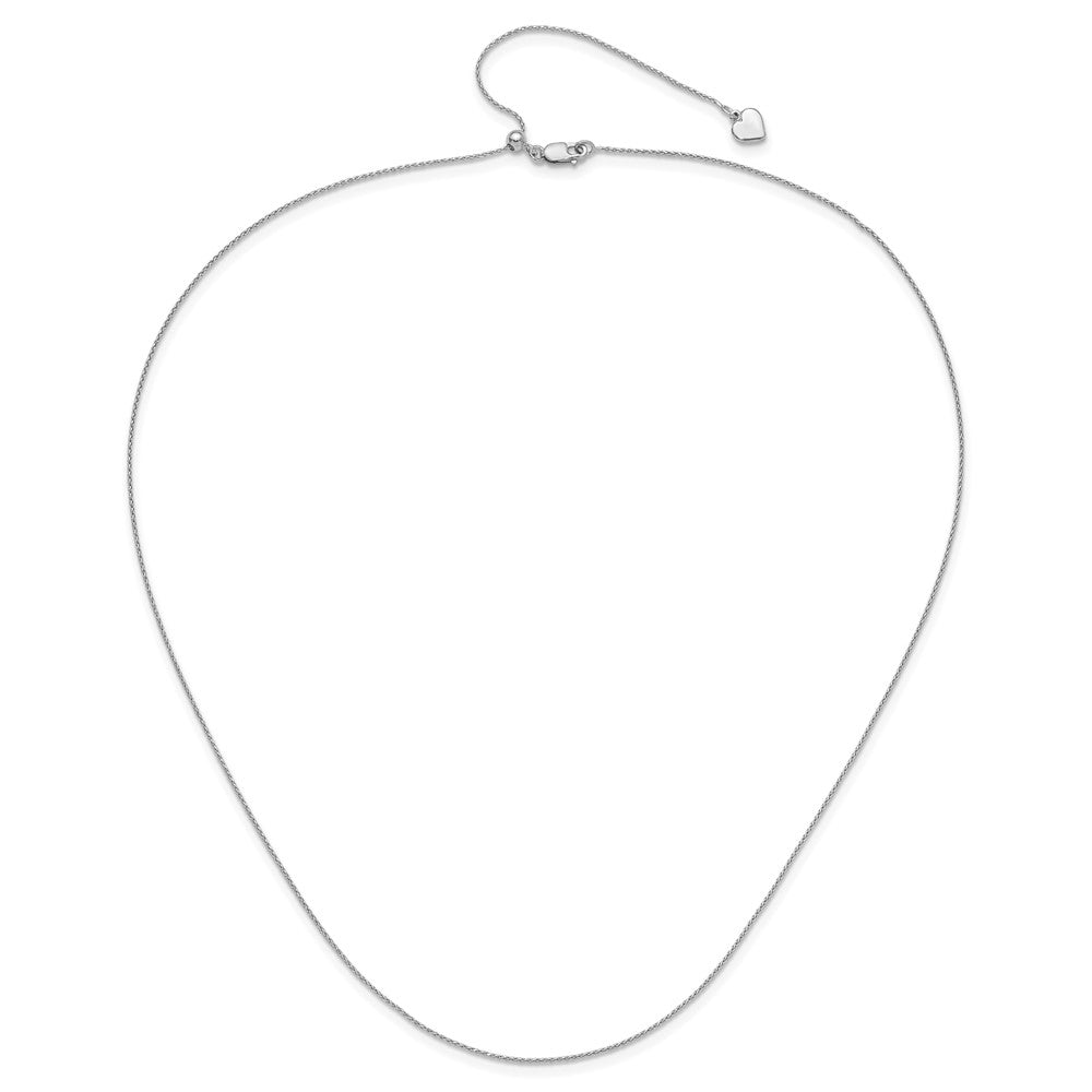 Sterling Silver RH-plated Adjustable .75mm D/C Spiga Chain