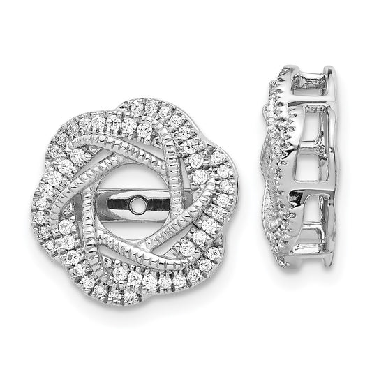 14k White Gold Diamond Jacket Earrings